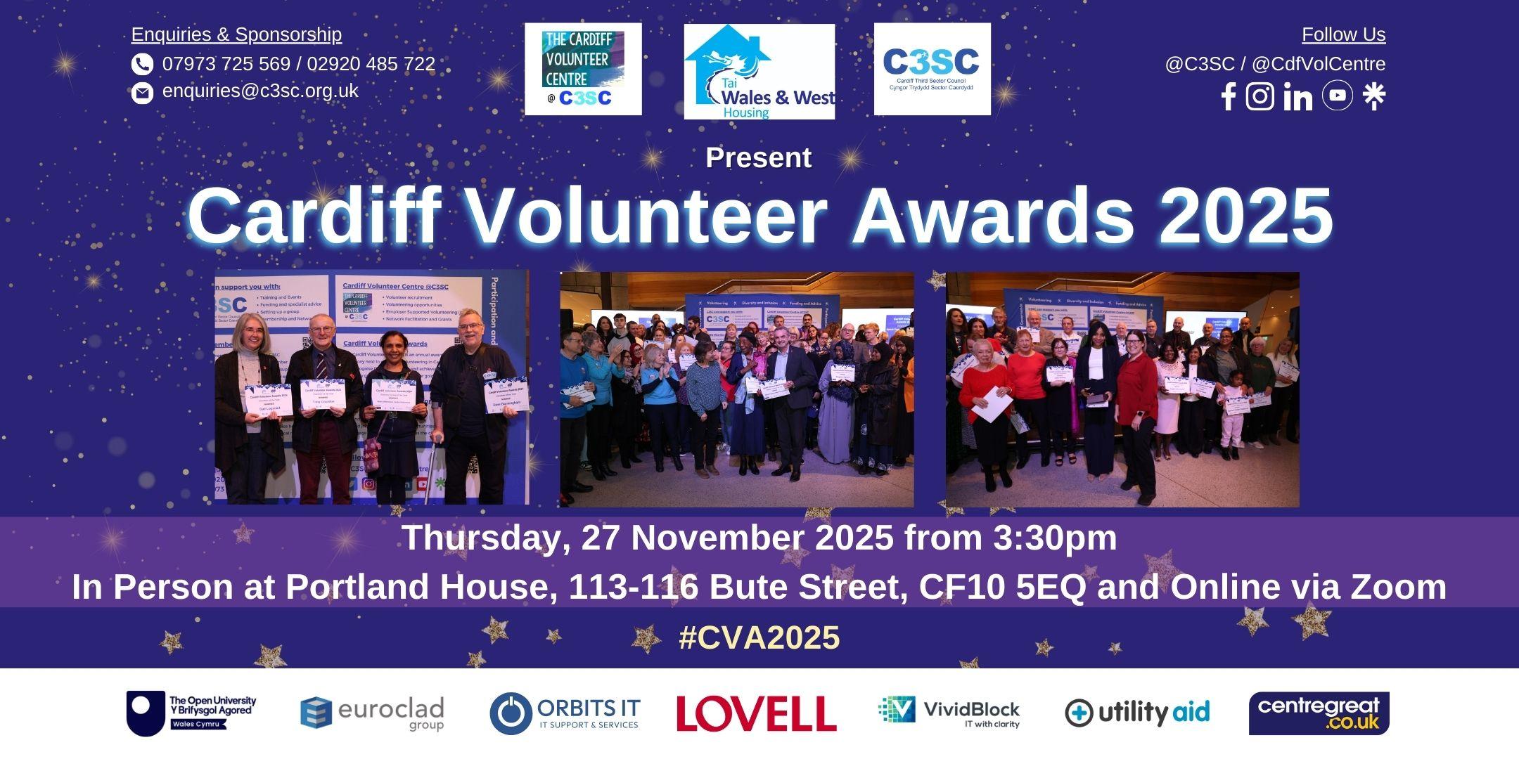 Cardiff Volunteer Awards 2025 (Hybrid Event)