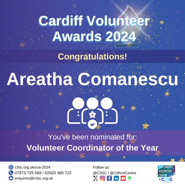 Areatha Comanescu Volunteer Coordinator of the Year Nomination Card