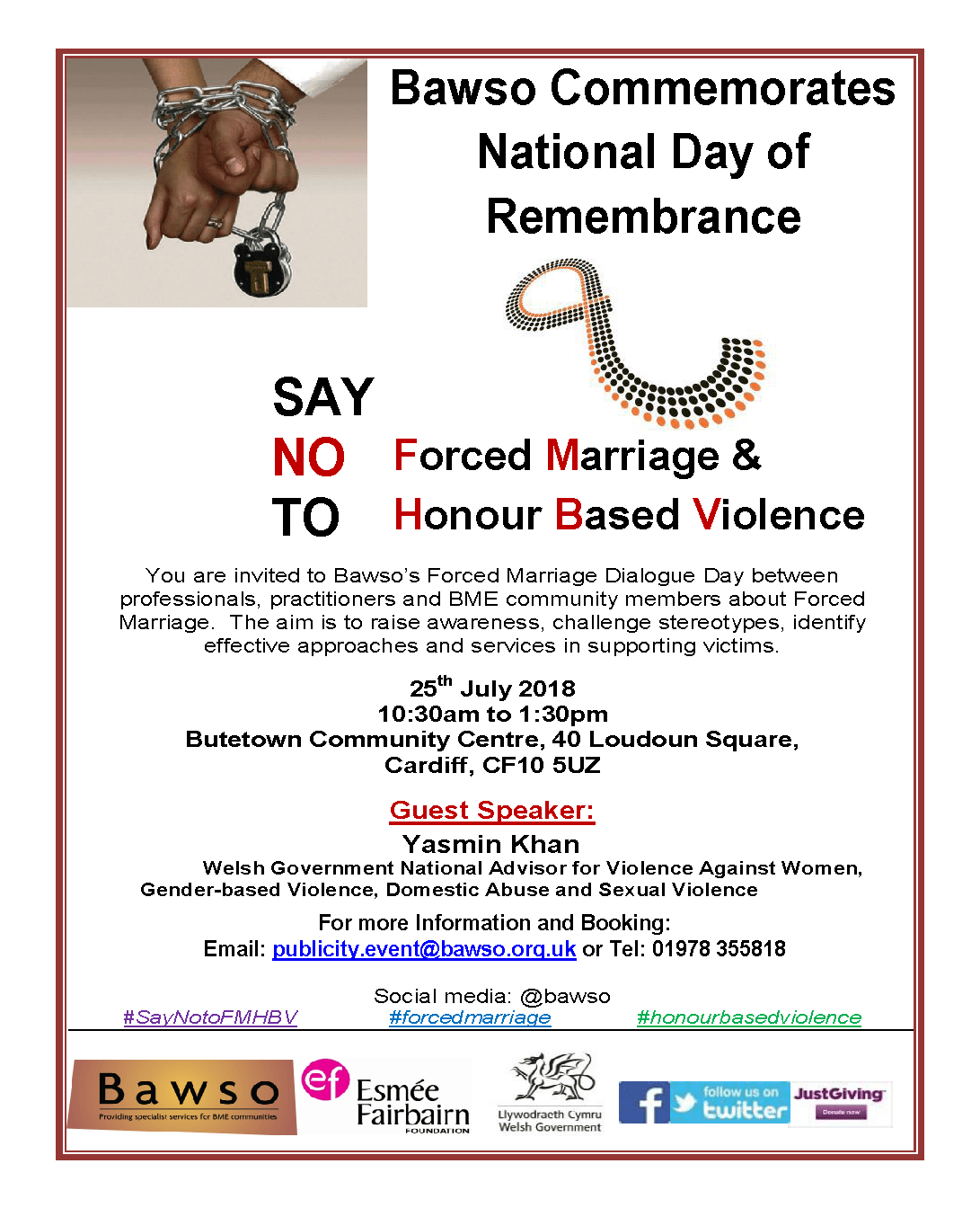 Bawso National Day of Remembrance 25 JULY 2018 Dialogue Day