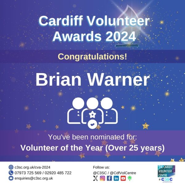 Brian Warner Volunteer of the Year nomination card