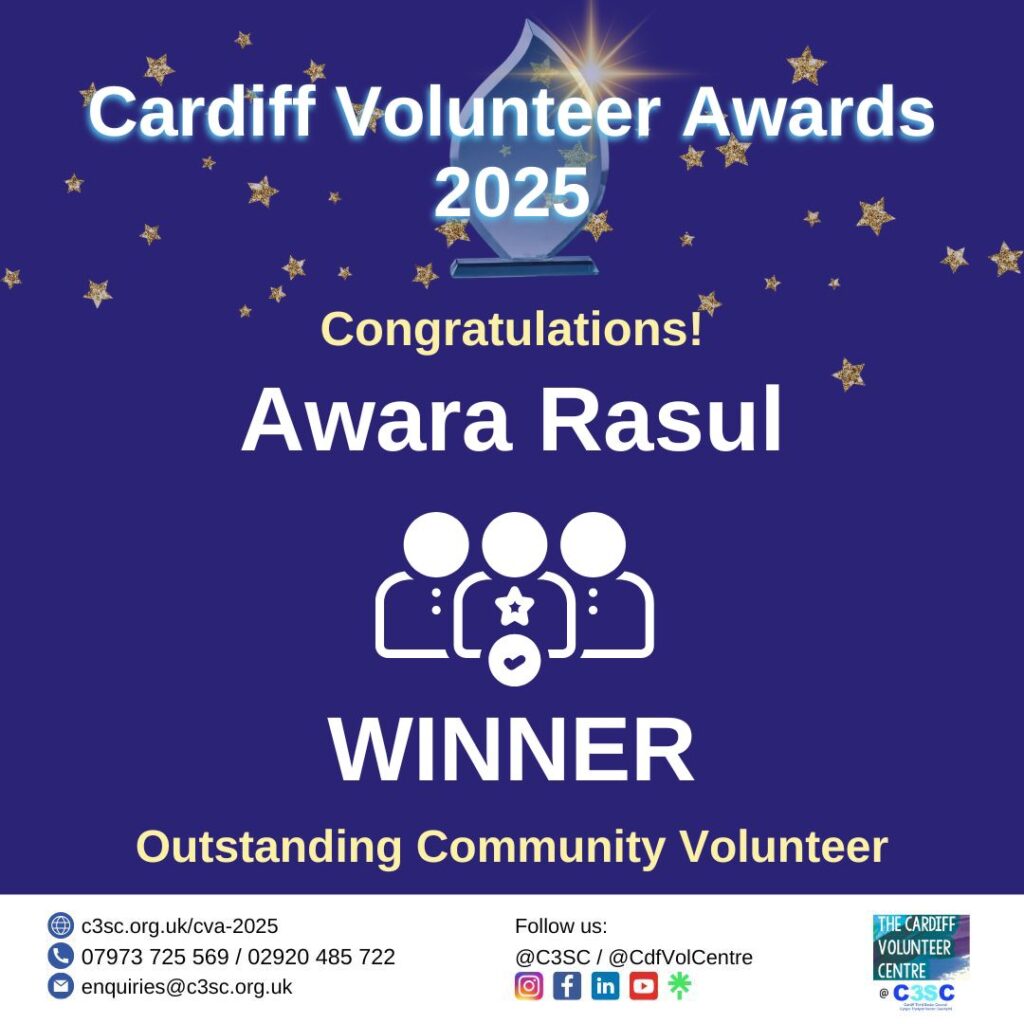 CVA 2025 Outstanding Community Volunteer Winner Awara Rasul