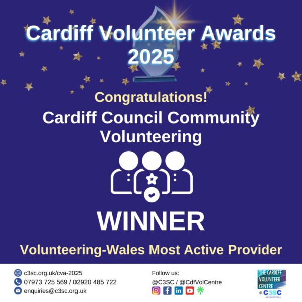 CVA 2025 VW Most Active Provider Cardiff Council Community Volunteering