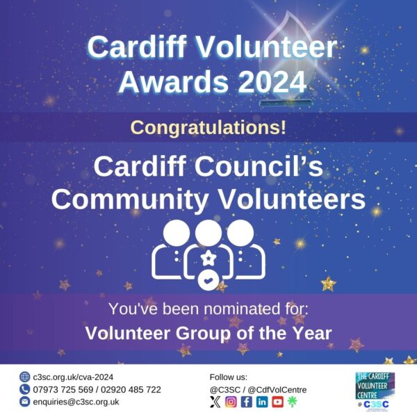 Cardiff Council's Community Volunteers Volunteer Group of the Year Nomination Card