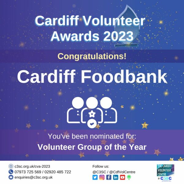 Cardiff Foodbank nomination card CVA 2023