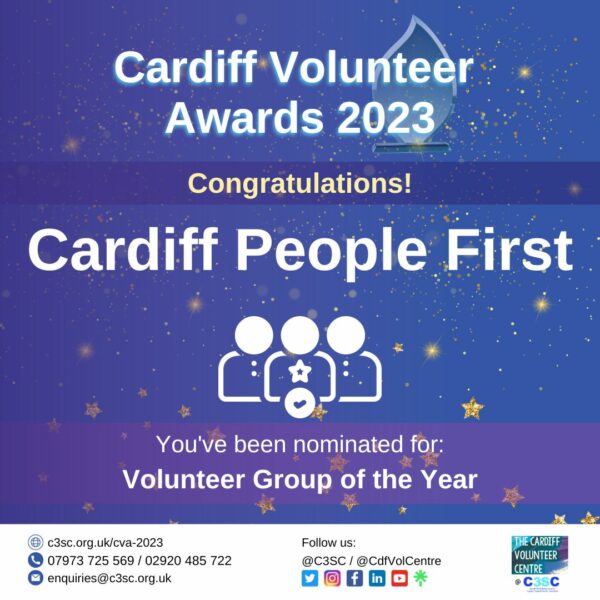 Cardiff People First nomination card CVA 2023