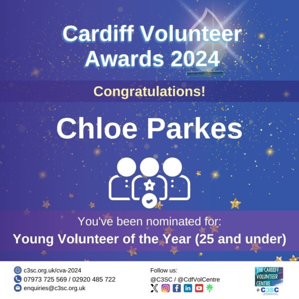 Chloe Parkes Young Volunteer of the Year Nomination Card