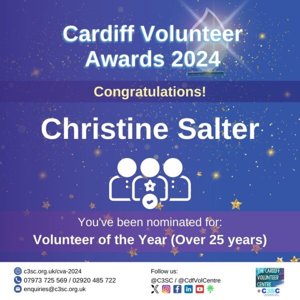 Christine Salter Volunteer of the Year (Over 25 years) Card