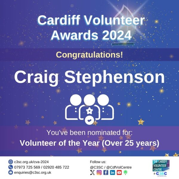 Craig Stephenson Volunteer of the Year nomination card