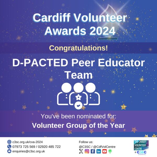 D PACTED Peer Educator Team Volunteer Group of the Year Nomination Card