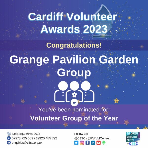 Grange Pavilion Garden Group nomination card CVA 2023