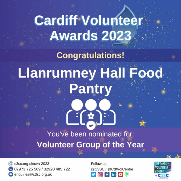 Llanrumney Hall Food Pantry nomination card CVA 2023nomination card CVA 2023