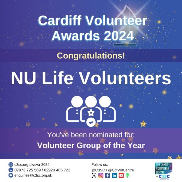 NU Life Volunteers Volunteer Group of the Year Nomination Card