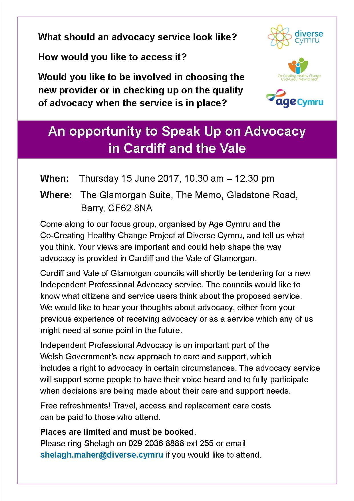 Opportunity to speak up on advocacy