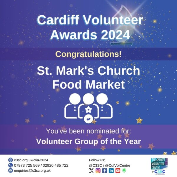 St. Mark's Church Food Market Volunteer Group of the Year Nomination Card