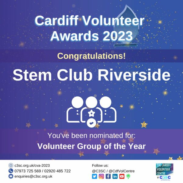 Third nomination card CVA 2023 Stem Club Riverside