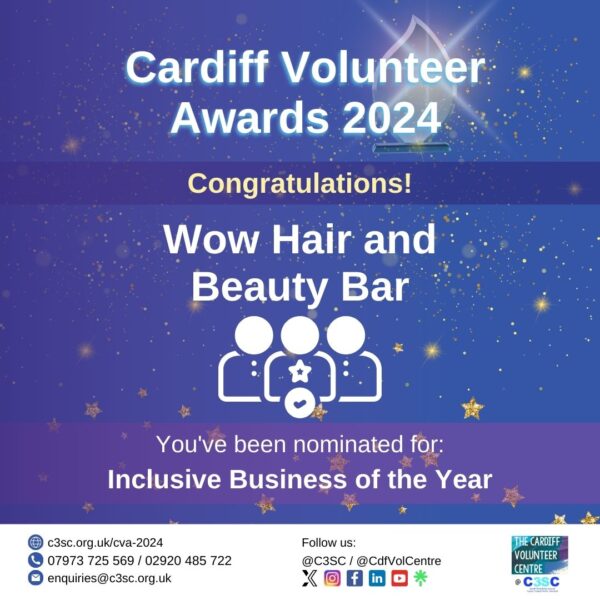 Wow Hair and Beauty Bar Inclusive Business of the Year Nomination Card