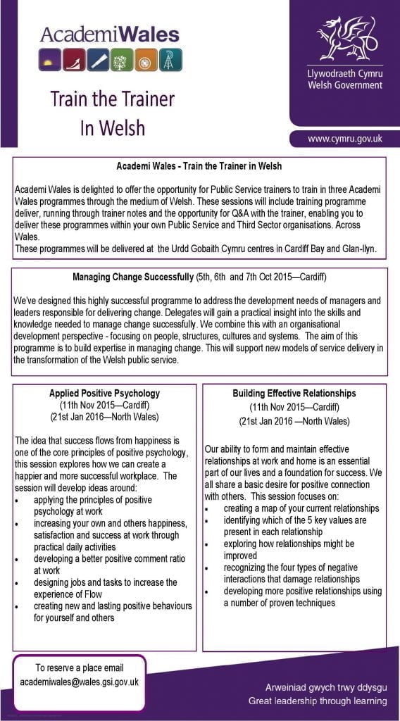 Academi Wales Train the Trainer