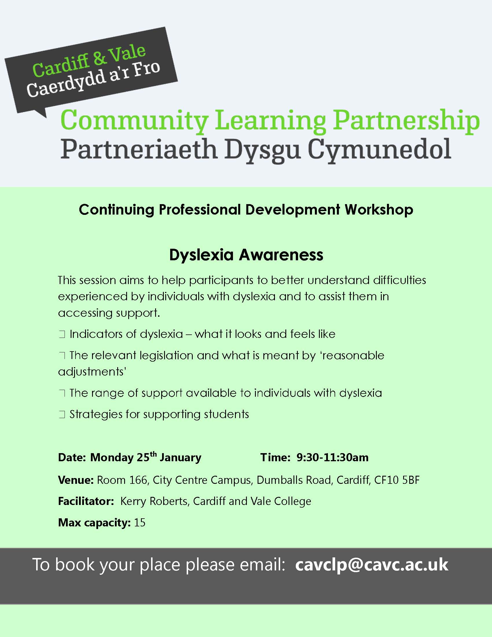 Dyslexia Awareness CPD workshop