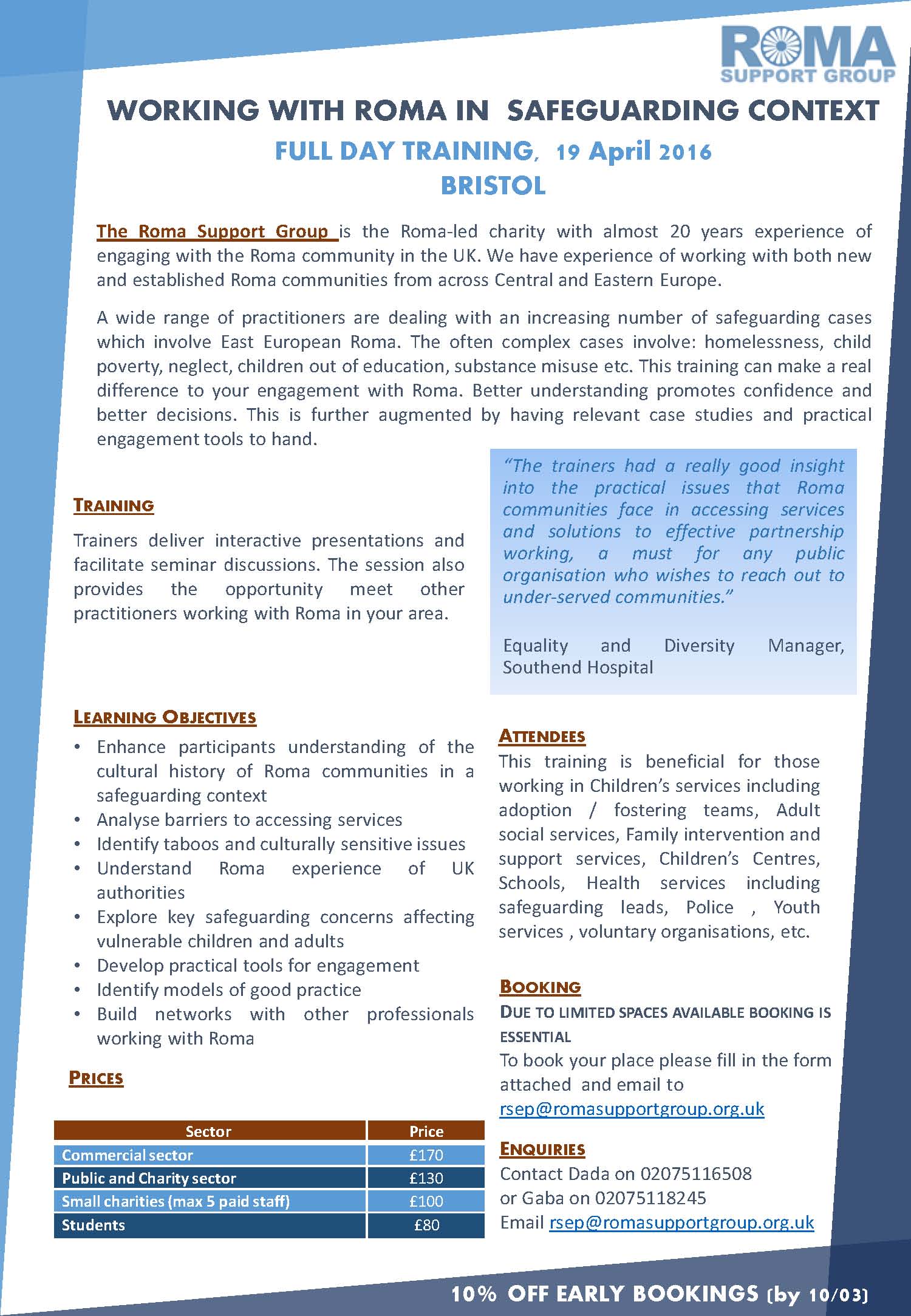 Roma Training in Bristol Flyer