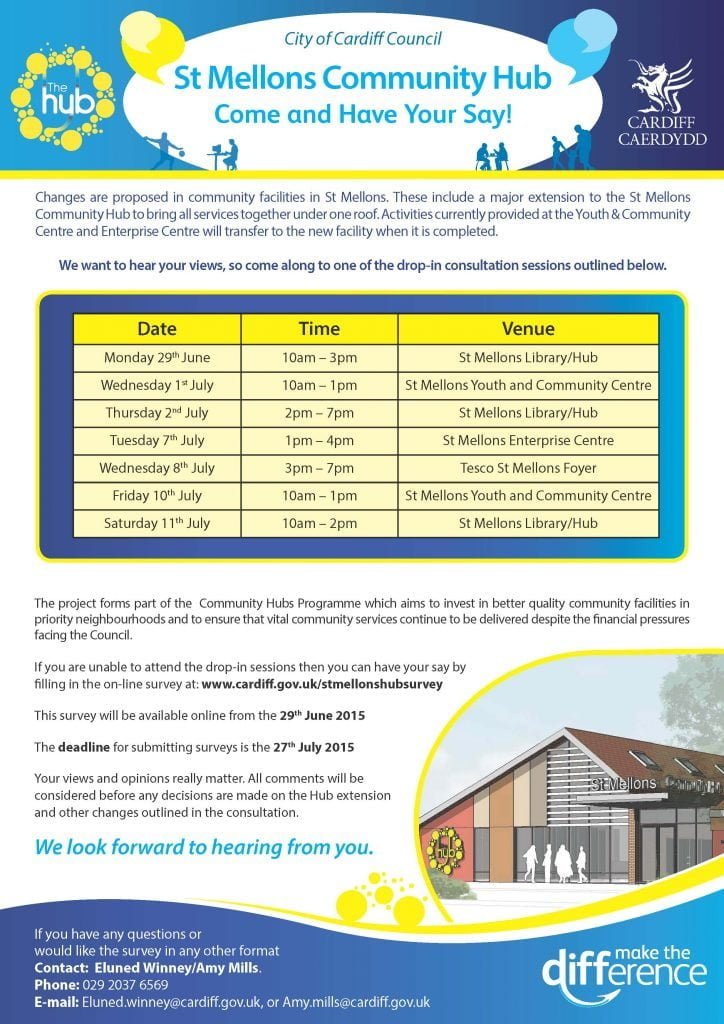 St Mellons Community Hub consultation flyer