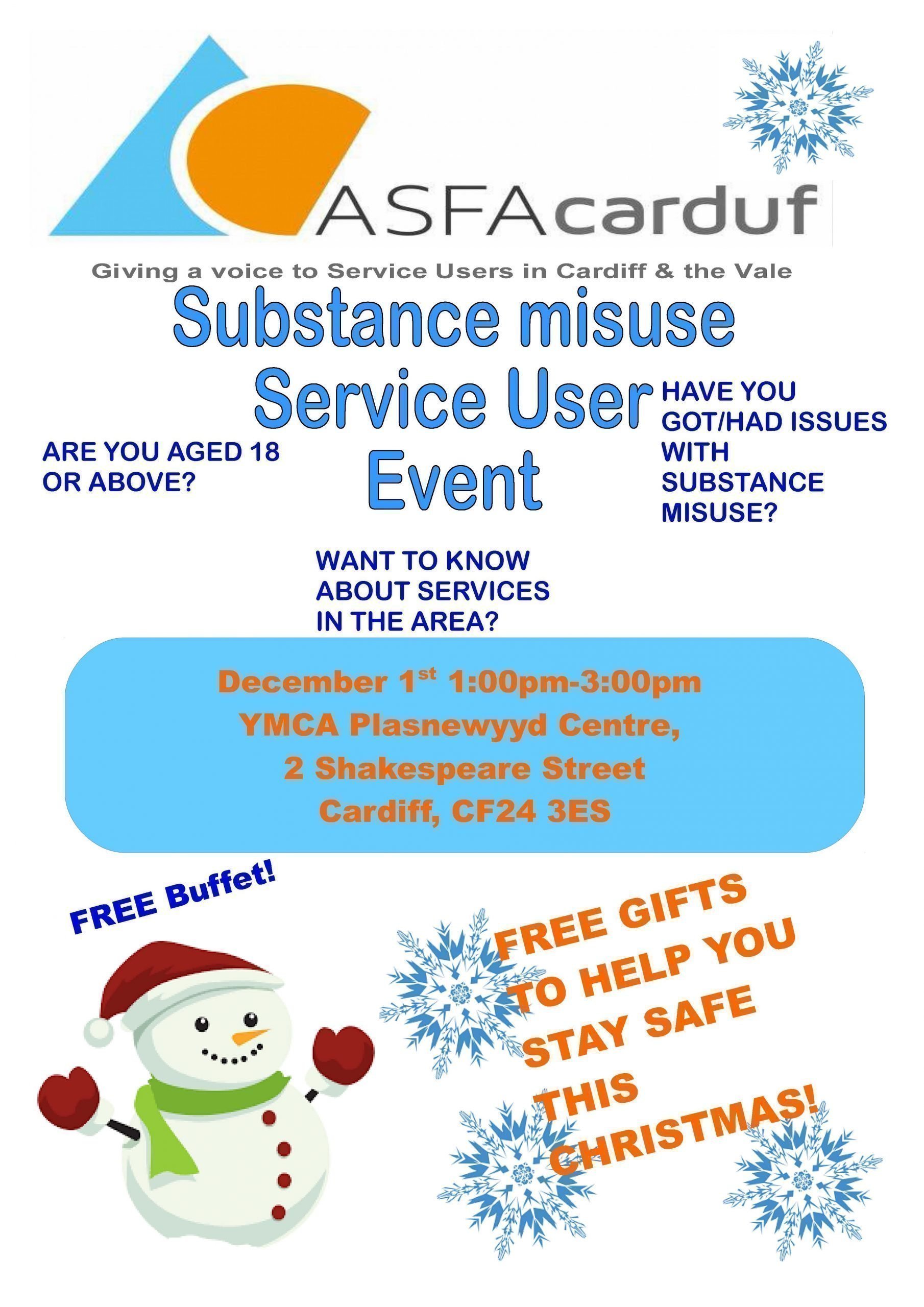 Substance Misuse Service User Event poster December 2016