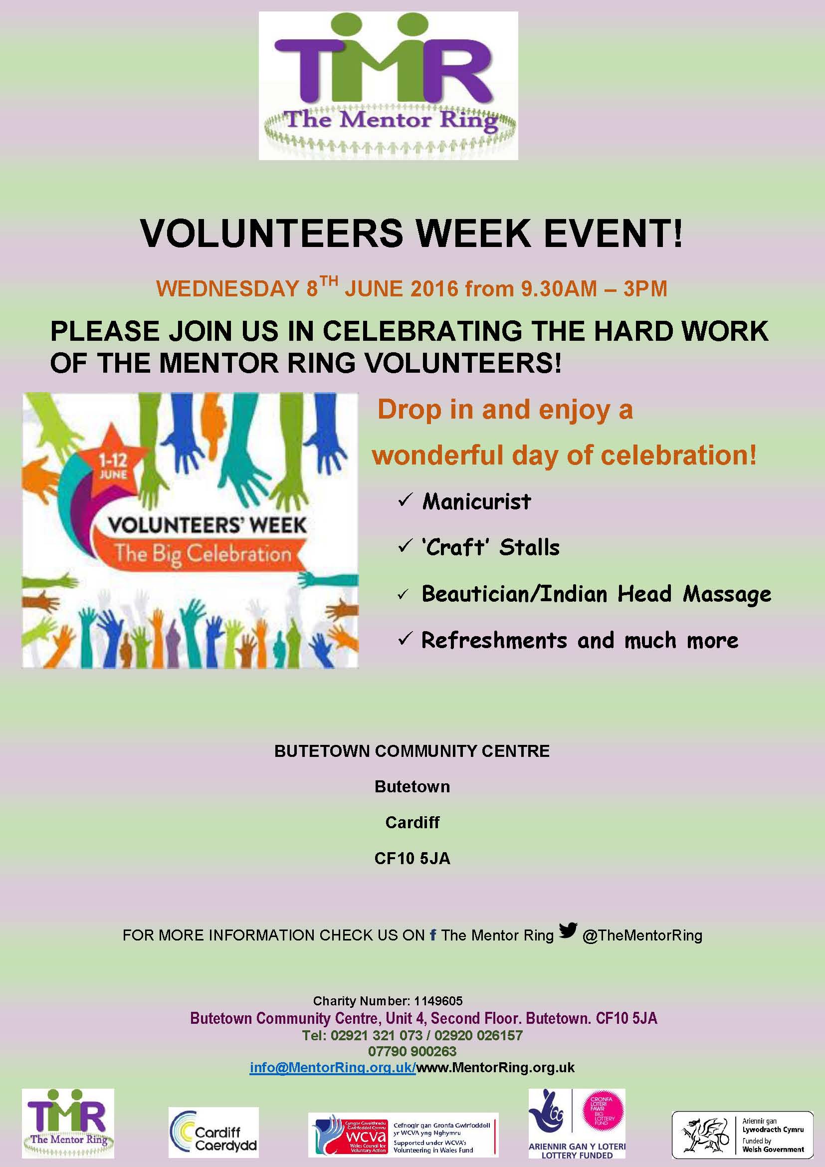 Volunteers Week event at The Mentor Ring flyer