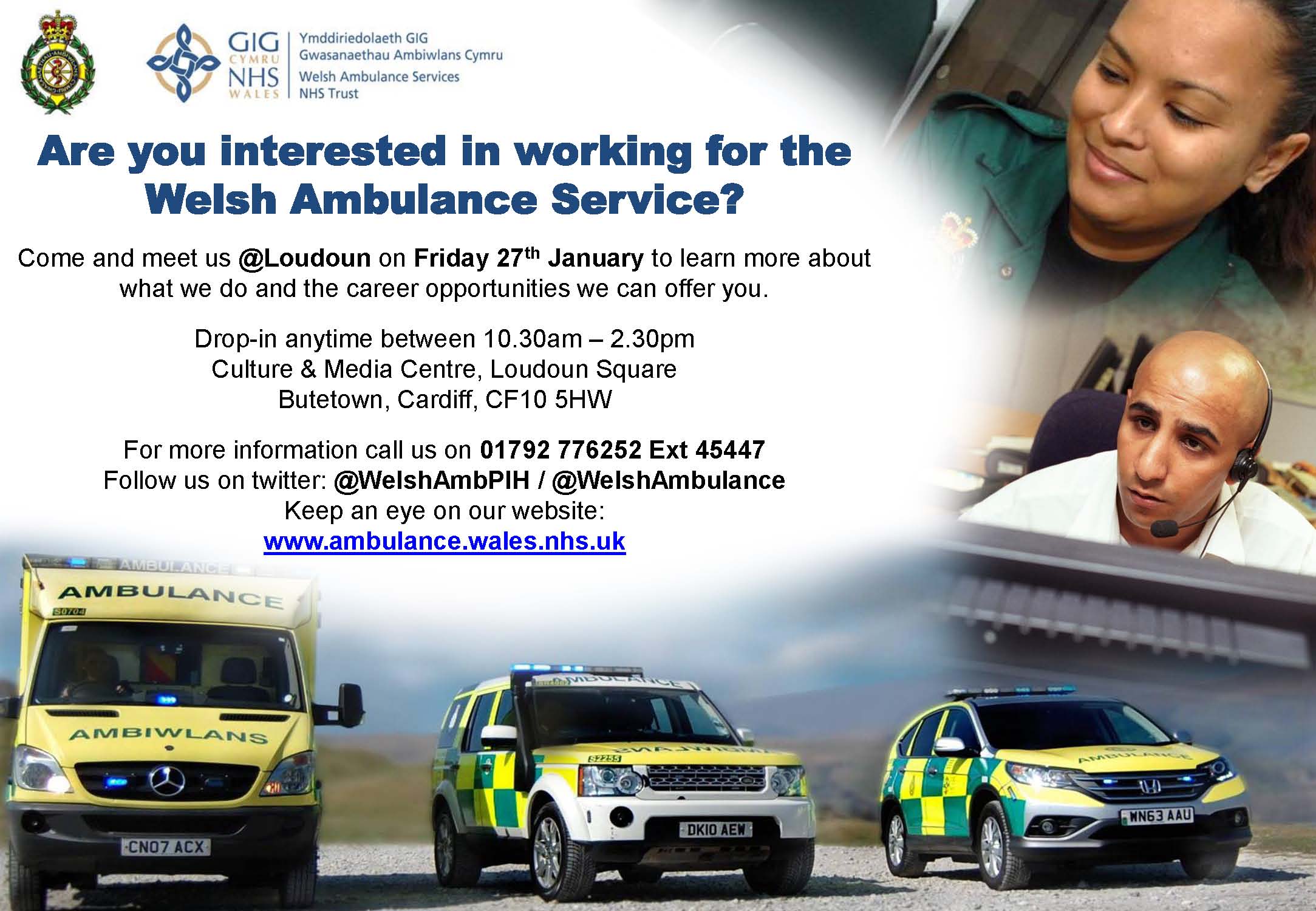 Welsh Ambulance Service drop-in flyer